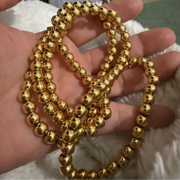 VINTAGE MONET GOLD-TONE BEADED NECKLACE – CLASSIC BOLD STATEMENT PIECE - Picture 10 of 17